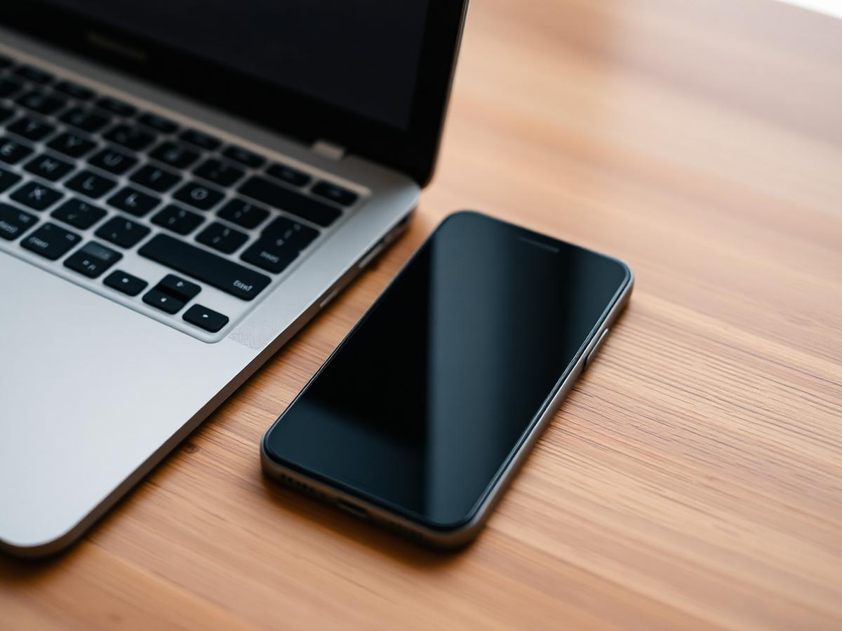 Placeholder: a mobile build being tested on a phone